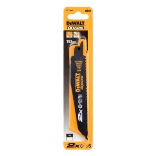 Zestaw 5 szt. brzeszczotów bagnetowych BiM do piły szablastej do prac zgrubnych, 6 zębów/cal, długość 152 mm, Dewalt [DT2300L-QZ