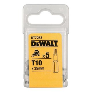 Zestaw 5 szt. końcówek 1/4" do wkrętów Torx, rozmiar TX10/25mm, DeWalt [DT7253-QZ]