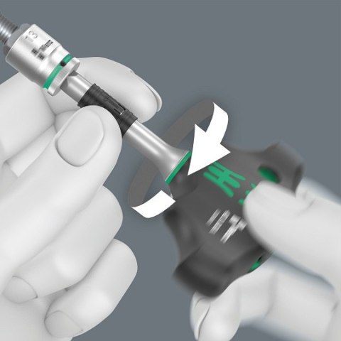 Zestaw 8 szt. nasadek 1/4"; 6 do 13mm; z rękojeścią grzechotkową 1/4" Kraftform Kompakt 400RA; opakowanie Wera 3go [05023470001]