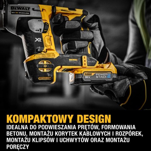 Akumulatorowa młotowiertarka SDS+, 18V XR POWERSTACK, DeWalt [DCH172E2T-QW] 2x1,7Ah, Li-Ion