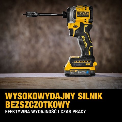 Akumulatorowa zakrętarka udarowa 1/4" 18V XR DeWalt [DCF850E2T-QW] 2x1,7Ah, Li-Ion, POWERSTACK