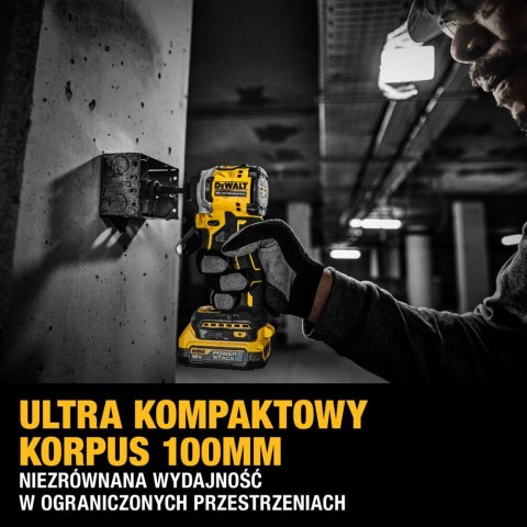 Akumulatorowa zakrętarka udarowa 1/4" 18V XR DeWalt [DCF850E2T-QW] 2x1,7Ah, Li-Ion, POWERSTACK