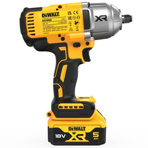 Akumulatorowy klucz udarowy 1/2", 1396Nm 18V Li-lon 2x5,0Ah DeWalt [DCF900P2T-QW]