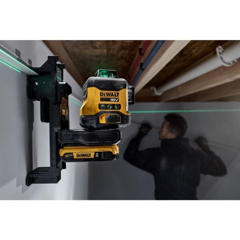 Laser 3-wiązkowy 360° z wiązką zieloną do 40m, 18V DeWALT [DCLE34031N-XJ]