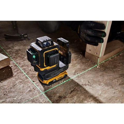 Laser 3-wiązkowy 360° z wiązką zieloną do 40m, 18V DeWALT [DCLE34031N-XJ]