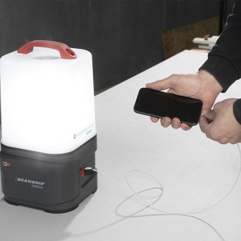Lampa robocza 360°z powerbankiem, 10000 lumenów, 18V Li-Ion, AREA 10 CONNECT SCANGRIP [03.6103C] Bluetooth