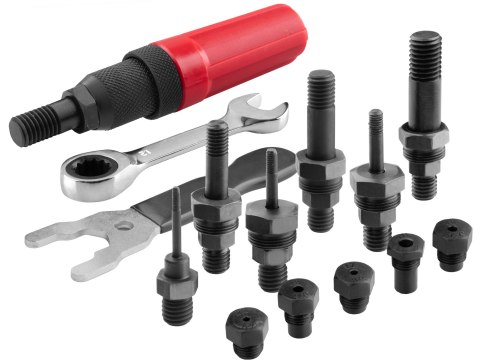 Przystawka z rękojeścią do wkrętarki, 2w1 nitownica do nitów zrywalnych 2,4-6,4mm i do nitonakrętek, M3-M12 FORTUM [ARG 4770667]