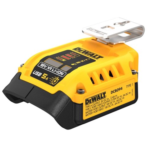 Wielonapięciowy adapter USB do akumulatorów XR Li-Ion 18V i 54V DeWalt [DCB094K-QW]