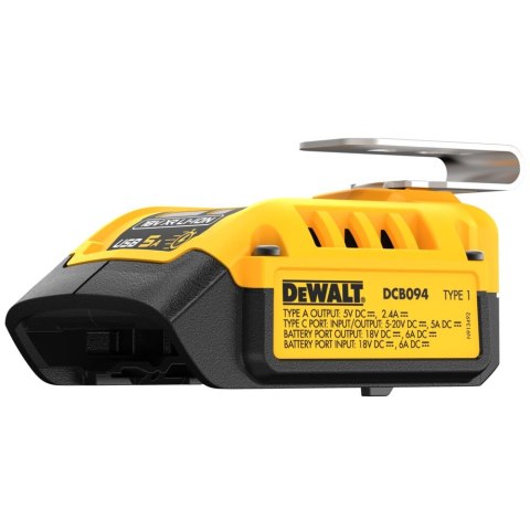Wielonapięciowy adapter USB do akumulatorów XR Li-Ion 18V i 54V DeWalt [DCB094K-QW]