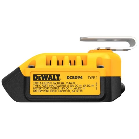 Wielonapięciowy adapter USB do akumulatorów XR Li-Ion 18V i 54V DeWalt [DCB094K-QW]
