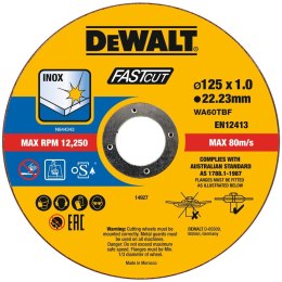 Zestaw 100szt. tarcz do cięcia stali nierdzewnej Inox 125mm o grubości 1,0mm DeWALT [DT20540-QZ] wiaderko