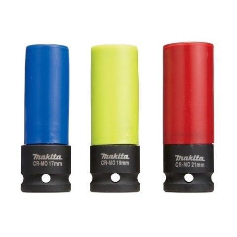 Zestaw 3szt. nasadek udarowych sześciokątnych do kół, 1/2", 17, 19, 21mm, Makita [E-12354] w etui