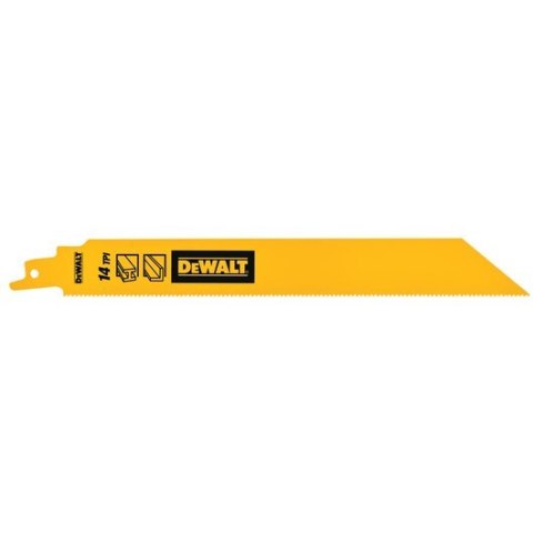Zestaw 5 szt. brzeszczotów bagnetowych BiM do piły szablastej, 14 zębów/cal, długość 228mm, Dewalt [DT90387-QZ]