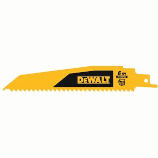 Zestaw 5 szt. brzeszczotów bagnetowych BiM do piły szablastej do prac rozbiórkowych, 6 zębów/cal, długość 152 mm, Dewalt [DT9038