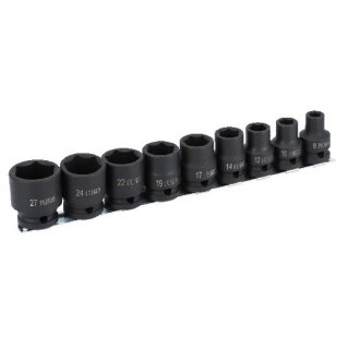 Zestaw 9szt. nasadek udarowych sześciokątnych 1/2" M8-M27 Irimo [167-90-2]