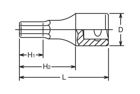 Zestaw nasadek 1/2" do śrub imbusowych 4-19mm/60mm [RS14012M/10-L60]