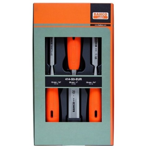 Komplet dłut do drewna 3szt. Bahco [414-S3-EUR]