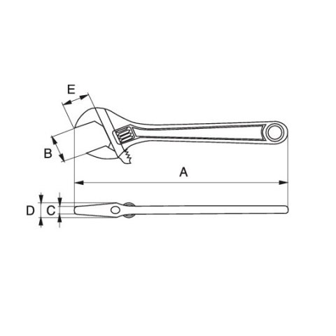 Nieiskrzący klucz nastawny 600mm, rozstaw szczęk 65mm, Bahco [NSB001-600]