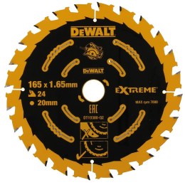 Piła tarczowa EXTREME do cięcia drewna 165x20x1,65mm, 24 zęby DeWALT [DT10300-QZ]