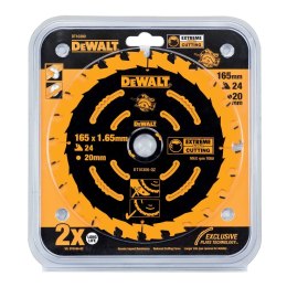 Piła tarczowa EXTREME do cięcia drewna 165x20x1,65mm, 24 zęby DeWALT [DT10300-QZ]