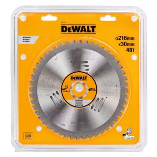 Piła tarczowa do cięcia aluminium, 216/30/2,6mm, 48 zębów, DeWalt [DT1914-QZ]