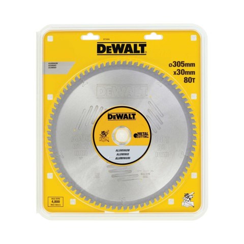 Piła tarczowa do cięcia aluminium, 305/30/3,2mm, 80 zębów, DeWalt [DT1916-QZ]