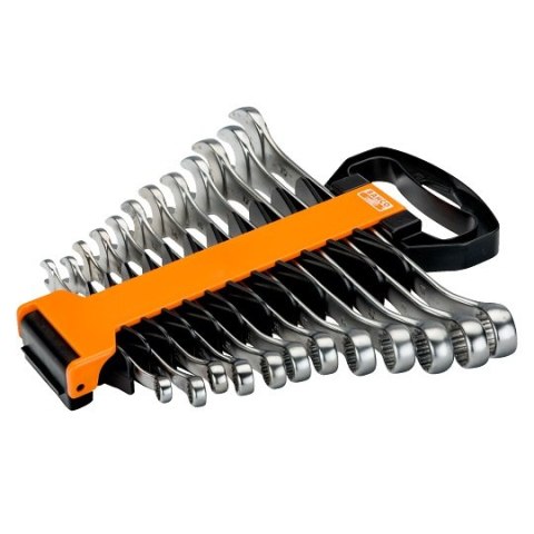 Zestaw 12 szt. kluczy płasko-oczkowych odsadzonych metrycznych 8-19mm, Bahco [1952M/SH12]