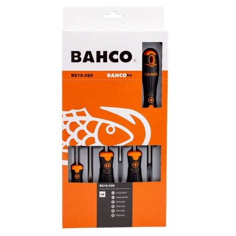 Zestaw 6 szt. wkrętaków do śrub prostych, PH i PZ, BAHCOFIT Bahco [B219.026]