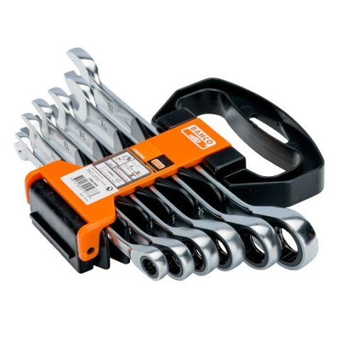 Zestaw 6szt. kluczy płasko-oczkowych z dwukierunkową grzechotką 8-17mm, Bahco [1RM/SH6]