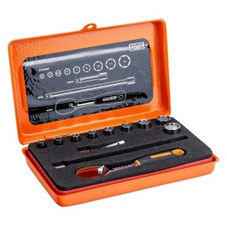Zestaw kluczy nasadowych 6-kątnych 1/4" M4-M13, z grzechotką, 12szt. BAHCO [6712R]