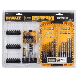 Zestaw końcówek 1/4" i wierteł do metalu i betonu w kasecie ToughCase+; 63 szt. [DT70759-QZ]