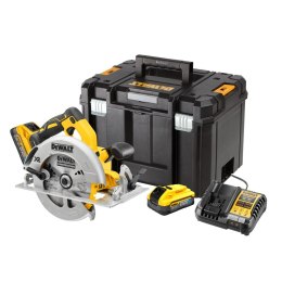 Akumulatorowa bezszczotkowa pilarka tarczowa 184mm, 18V Li-lon 2x5,0Ah, POWERSTACK XR DeWALT [DCS570H2T-QW]