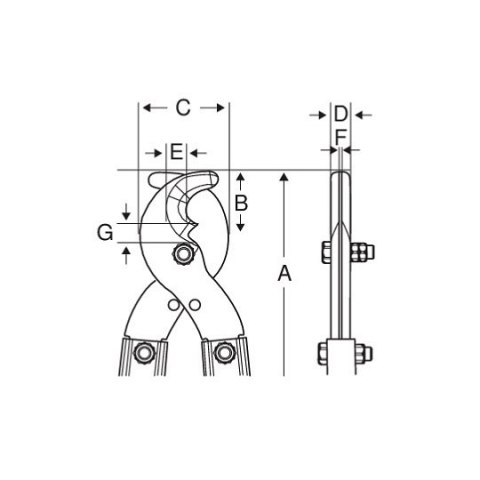 Dwuręczne nożyce do kabli aluminiowych i miedzianych do 25,4mm, BAHCO [2520]