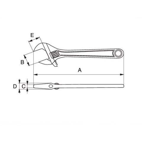 Klucz nastawny szwedzki 155mm, rozstaw szczęk 20mm, Bahco [8070]