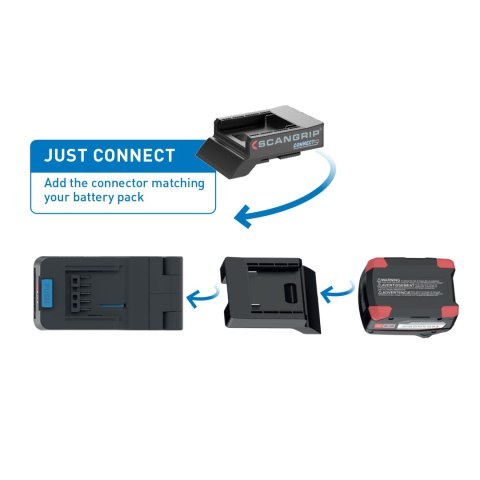 Lampa robocza podwójna 360° ze statywem, LED 2500 lumenów, Li-lon 18V, TOWER COMPACT CONNECT Scangrip [03.6110C]