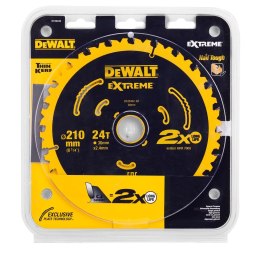 Piła tarczowa do cięcia drewna 210x30x2,4mm, 24 zęby, EXTREME DeWALT [DT20432-QZ]