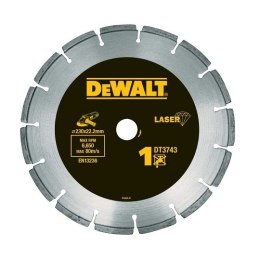 Tarcza diamentowa segmentowa do szybkiego cięcia betonu, cegły, ceramiki, do szlifierek kątowych 230/22,23/2,4mm, DeWalt [DT3743