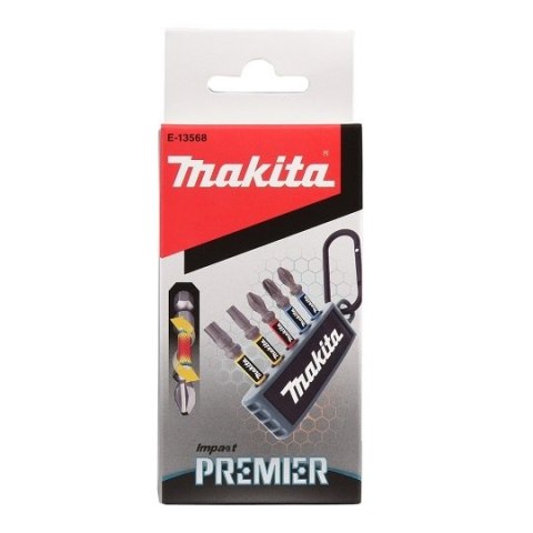 Zestaw końcówek udarowych 1/4" PH,PZ, TORX, 5 szt. IMPACT PREMIER MAKITA [E-13568] w uchwycie z karabińczykiem