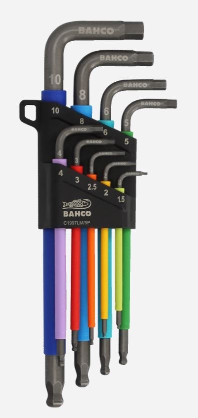 Komplet 9 kluczy trzpieniowych sześciokątnych, metrycznych, zakończonych kulką BAHCO [C1997LM/9P]