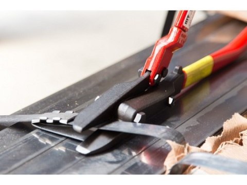 Nożyce dwuręczne, dźwigniowe do cięcia blachy i taśm stalowych, HIT [SS-600] ostrze proste