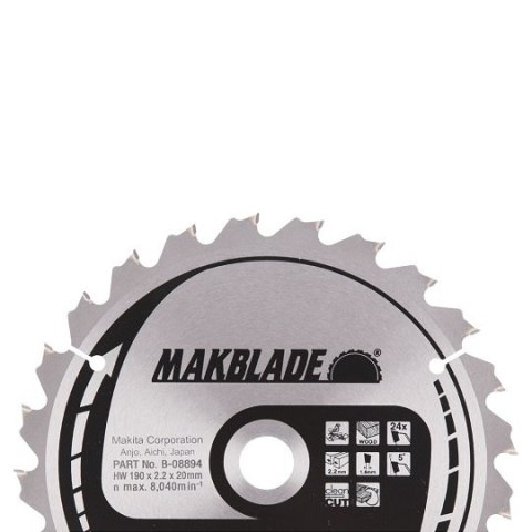 Piła tarczowa do cięcia drewna 190/20/2,2mm, 24 zęby, MAKBLADE, Makita [B-08894]