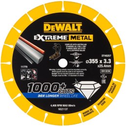 Tarcza diamentowa do cięcia stali, 355/25,4 /3,3mm, serii EXTREME® METAL, DeWalt [DT40257-QZ]