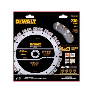 Tarcza diamentowa segmentowa do ciecia betonu 230/25,4mm ELITE DeWalt [DT20462-QZ]