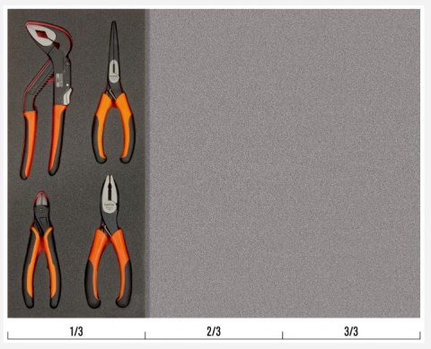 Wkład do wózka narzędziowego z wyposażeniem, 4szt. narzędzi, Bahco [FF1E4001] rozmiar 1/3 szuflady