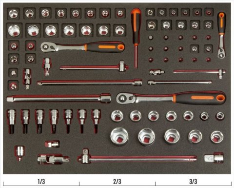 Wkład do wózka narzędziowego z wyposażeniem, 83szt. narzędzi, Bahco [FF1A2501] rozmiar 3/3 szuflady