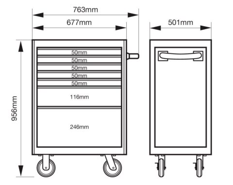 Wózek narzędziowy 7-szufladowy ze stali nierdzewnej Bahco [1470K7SS]