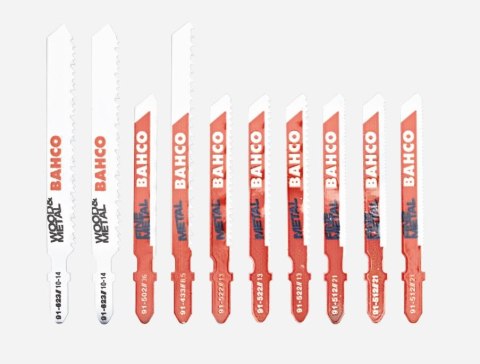 Zestaw 10szt. brzeszczotów do wyrzynarek do cięcia w metalu, drewnie BAHCO [91-METAL-10P]