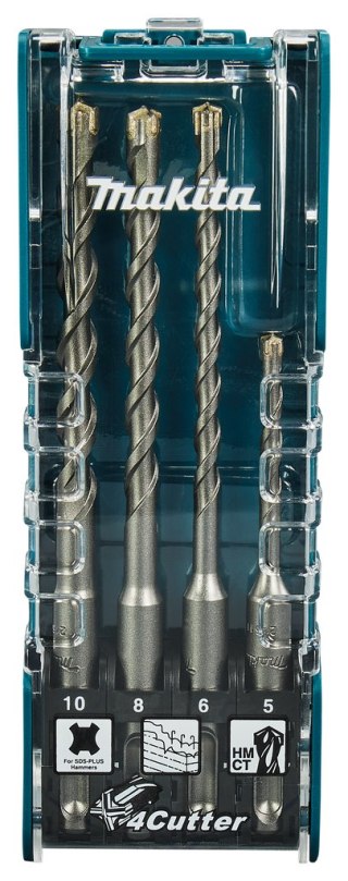 Zestaw 4 szt. wierteł 4CUT do betonu SDS+, serii TCT MAKITA [E-14249]