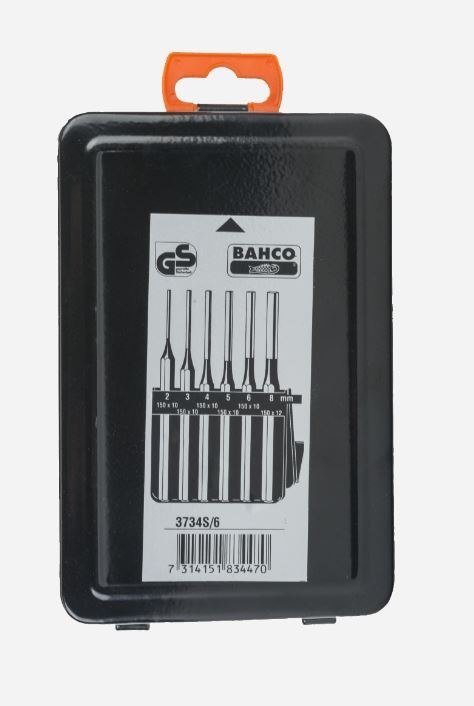 Zestaw 6szt. wybijaków średnica 2, 3, 4, 5, 6, 8mm firmy BAHCO [3734S/6]