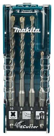 Zestaw z akumulatorową młotowiertarką SDS+, 40V max XGT, 2x4,0Ah [HR002GM204] + wiertła do drewna i metalu [B-57532] + wiertła d